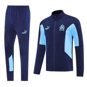 Ensemble Complet Vêtements De Sport Con Zip Larga Marseille 2025 2026 Bleu