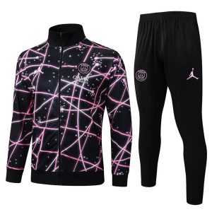 Ensemble Complet Vêtements De Sport Con Zip Larga Paris Saint Germain 2025 2026 Noir Rose